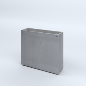FIORIERE IN CEMENTO LISCE RETTANGOLARI PIEDINI ACQUASTOP CM80X25X70H GRIGIO