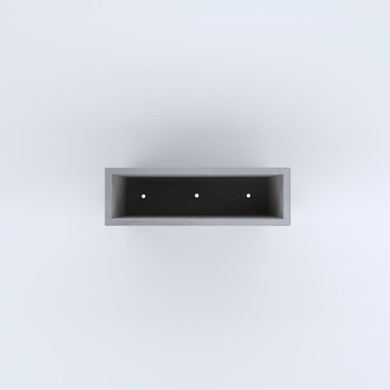 FIORIERE IN CEMENTO LISCE RETTANGOLARI PIEDINI ACQUASTOP CM80X25X70H GRIGIO