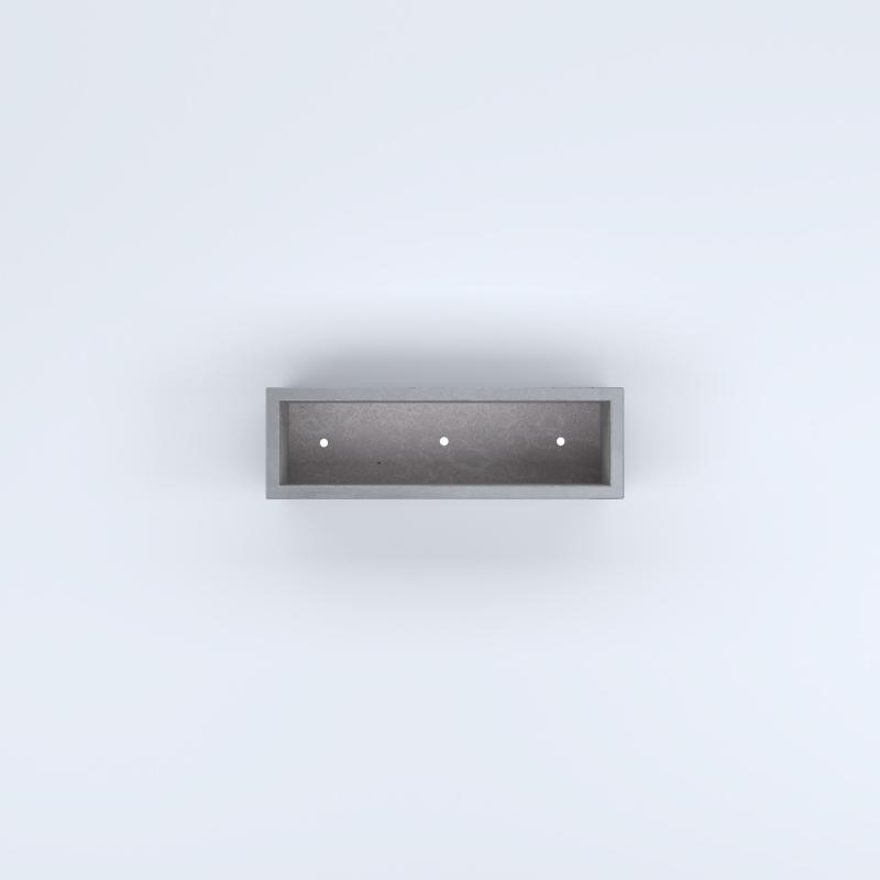 FIORIERE IN CEMENTO LISCE RETTANGOLARI PIEDINI ACQUASTOP CM80X25X25H GRIGIO