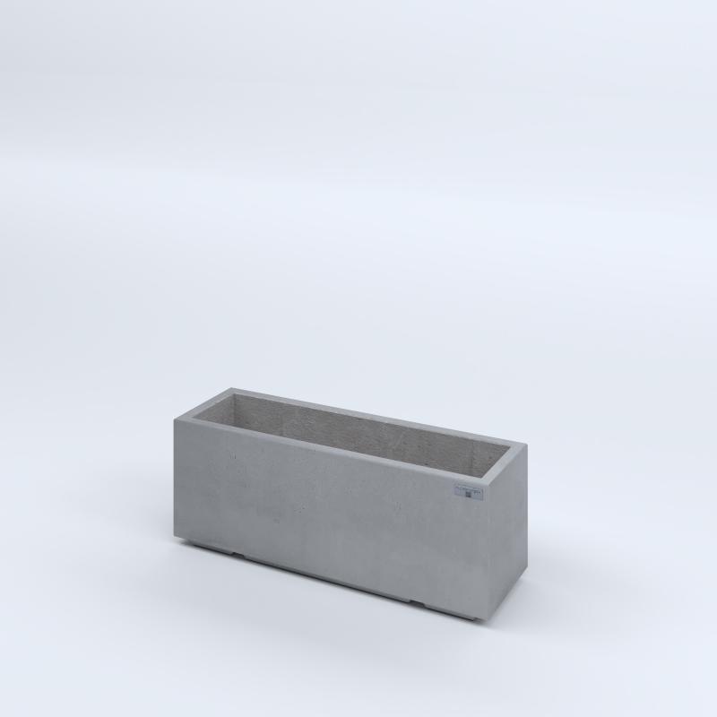 FIORIERE IN CEMENTO LISCE RETTANGOLARI PIEDINI ACQUASTOP CM80X25X30H GRIGIO