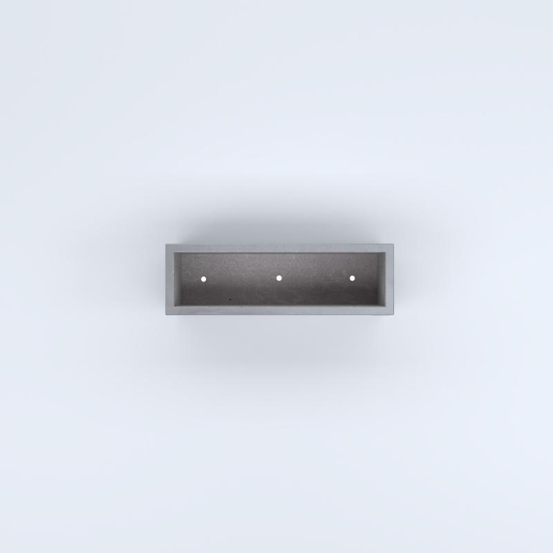 FIORIERE IN CEMENTO LISCE RETTANGOLARI PIEDINI ACQUASTOP CM80X25X30H GRIGIO