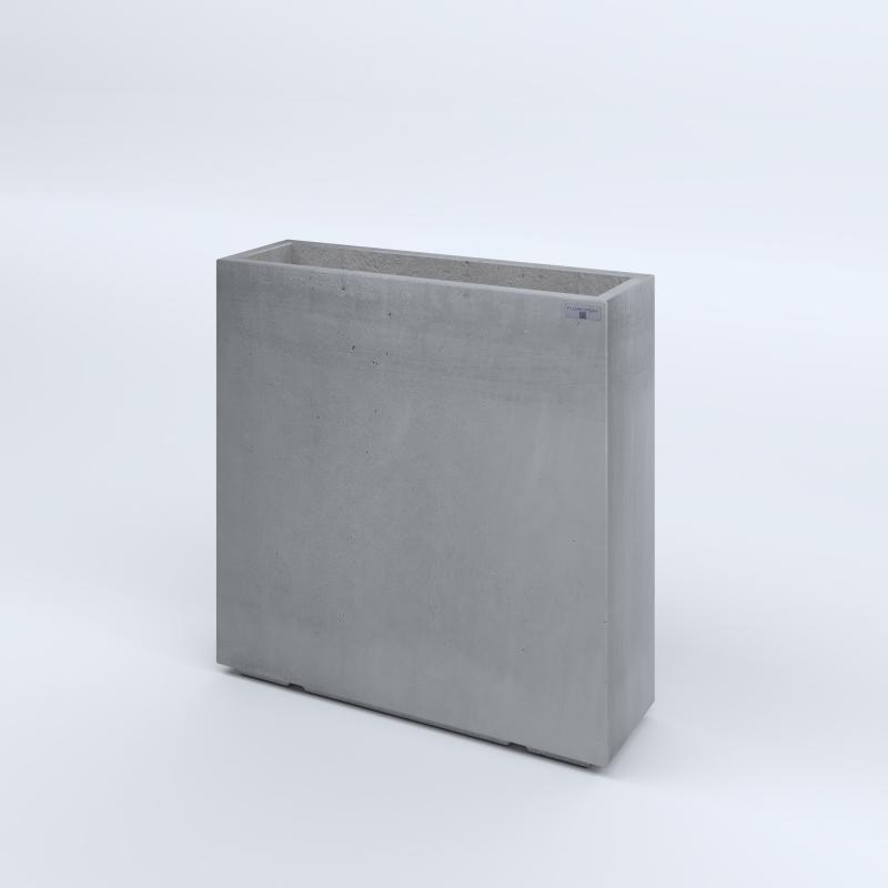 FIORIERE IN CEMENTO LISCE RETTANGOLARI PIEDINI ACQUASTOP CM80X25X80H GRIGIO
