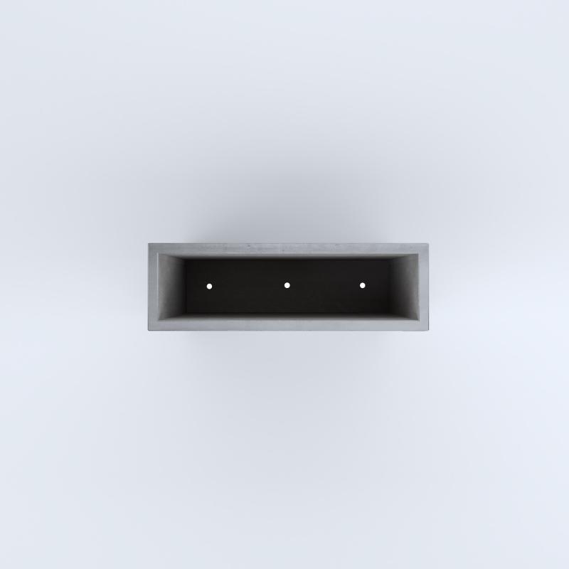 FIORIERE IN CEMENTO LISCE RETTANGOLARI PIEDINI ACQUASTOP CM80X25X80H GRIGIO