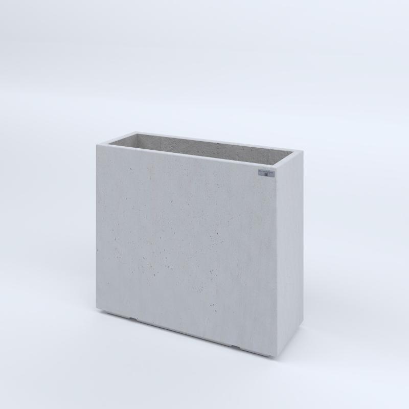 FIORIERE IN CEMENTO LISCE RETTANGOLARI PIEDINI ACQUASTOP CM80X30X70H BIANCO