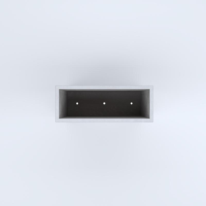 FIORIERE IN CEMENTO LISCE RETTANGOLARI PIEDINI ACQUASTOP CM80X30X70H BIANCO
