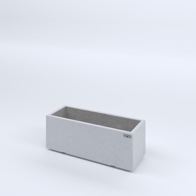 FIORIERE IN CEMENTO LISCE RETTANGOLARI PIEDINI ACQUASTOP CM80X30X30H BIANCO