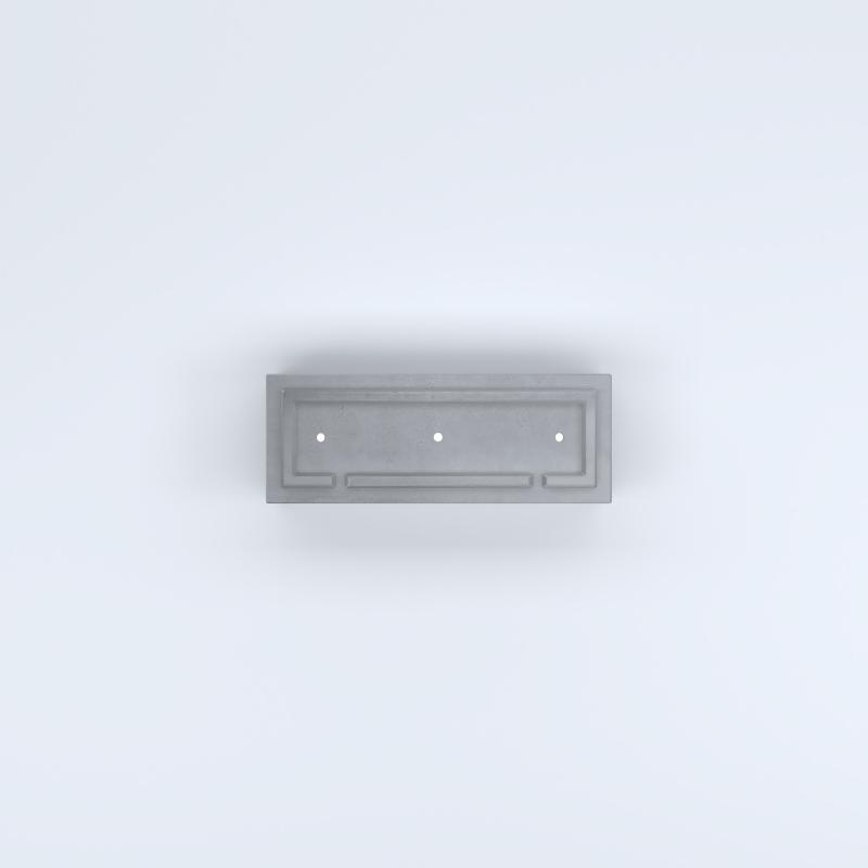 FIORIERE IN CEMENTO LISCE RETTANGOLARI PIEDINI ACQUASTOP CM80X30X50H GRIGIO