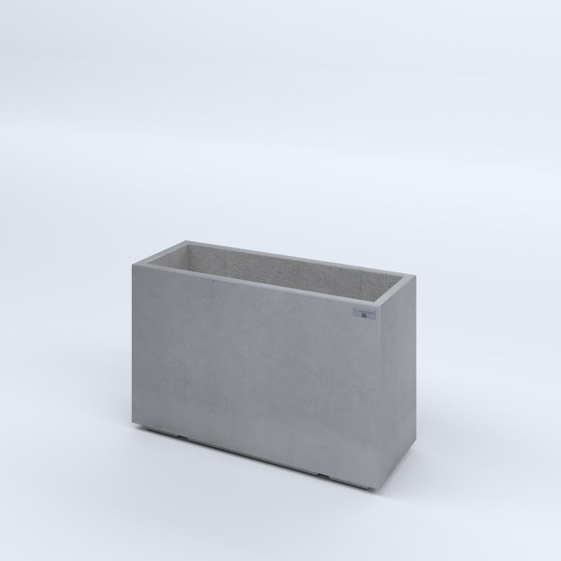 FIORIERE IN CEMENTO LISCE RETTANGOLARI PIEDINI ACQUASTOP CM80X30X50H GRIGIO