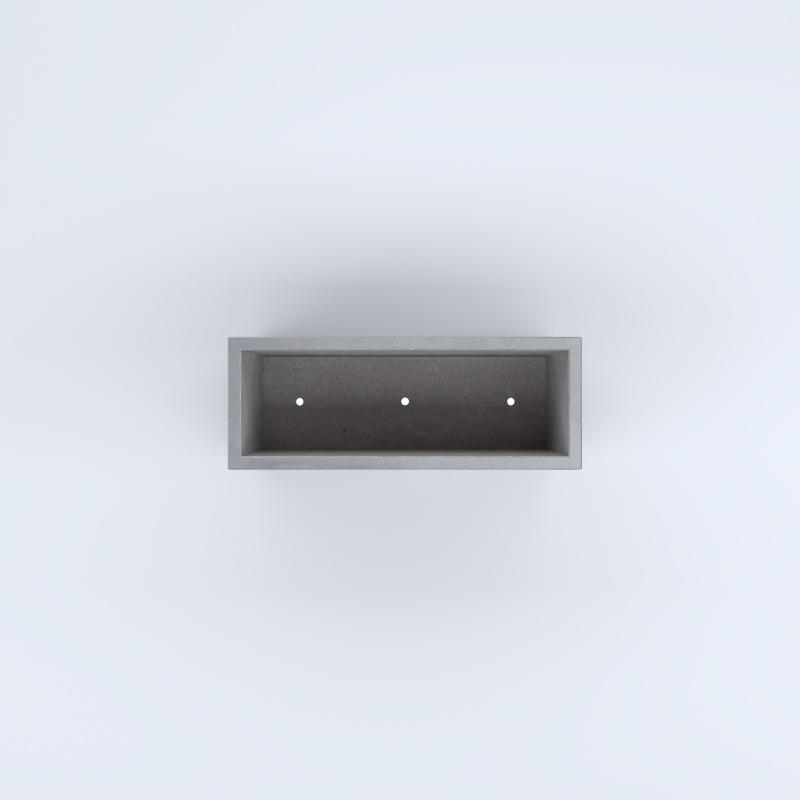 FIORIERE IN CEMENTO LISCE RETTANGOLARI PIEDINI ACQUASTOP CM80X30X50H GRIGIO