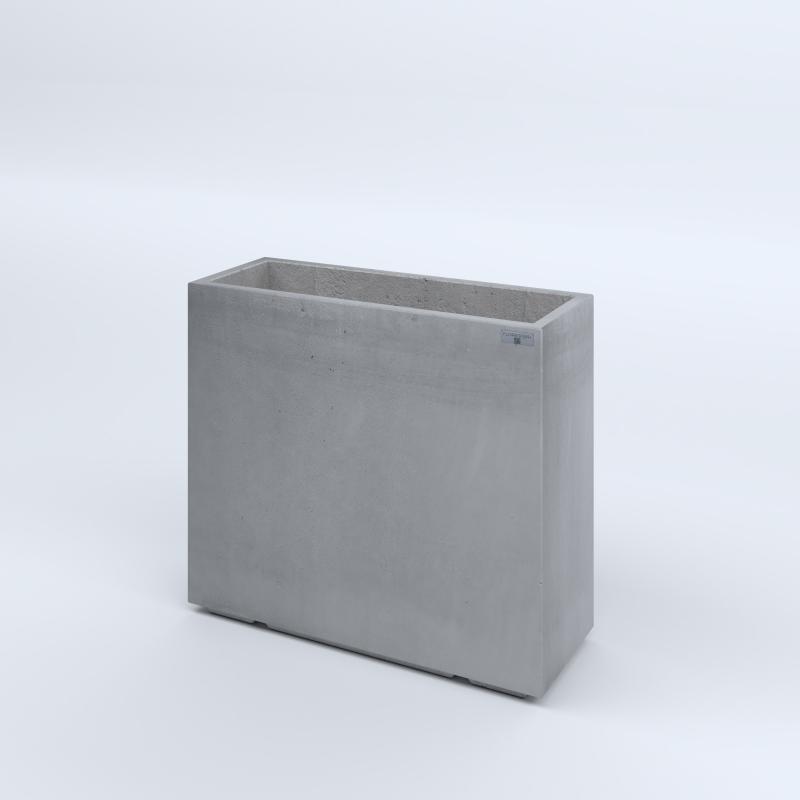 FIORIERE IN CEMENTO LISCE RETTANGOLARI PIEDINI ACQUASTOP CM80X30X70H GRIGIO