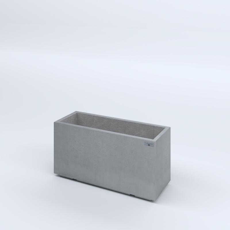 FIORIERE IN CEMENTO LISCE RETTANGOLARI PIEDINI ACQUASTOP CM80X30X40H GRIGIO