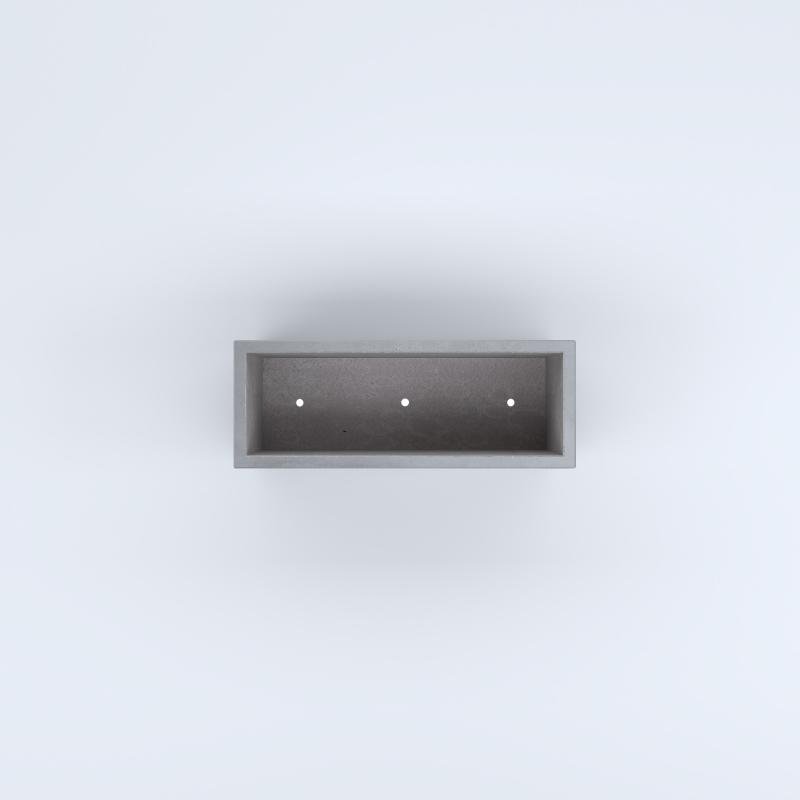 FIORIERE IN CEMENTO LISCE RETTANGOLARI PIEDINI ACQUASTOP CM80X30X40H GRIGIO