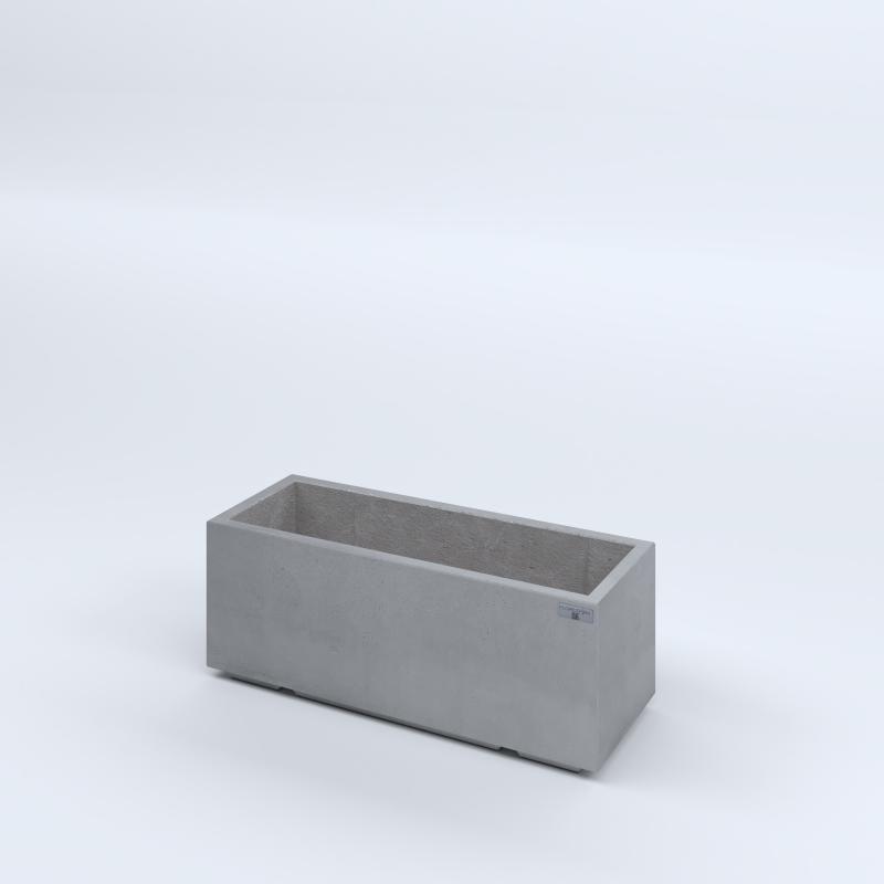 FIORIERE IN CEMENTO LISCE RETTANGOLARI PIEDINI ACQUASTOP CM80X30X30H GRIGIO