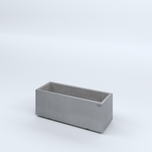 FIORIERE IN CEMENTO LISCE RETTANGOLARI PIEDINI ACQUASTOP CM80X30X30H GRIGIO