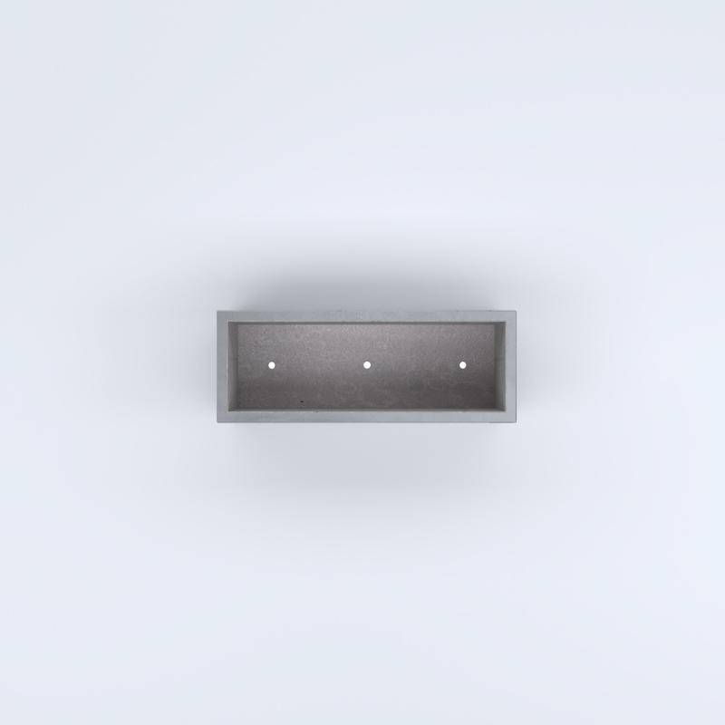 FIORIERE IN CEMENTO LISCE RETTANGOLARI PIEDINI ACQUASTOP CM80X30X30H GRIGIO