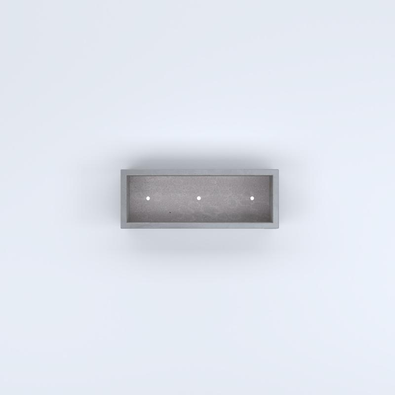 FIORIERE IN CEMENTO LISCE RETTANGOLARI PIEDINI ACQUASTOP CM80X30X20H GRIGIO