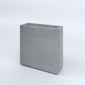 FIORIERE IN CEMENTO LISCE RETTANGOLARI PIEDINI ACQUASTOP CM80X30X80H GRIGIO