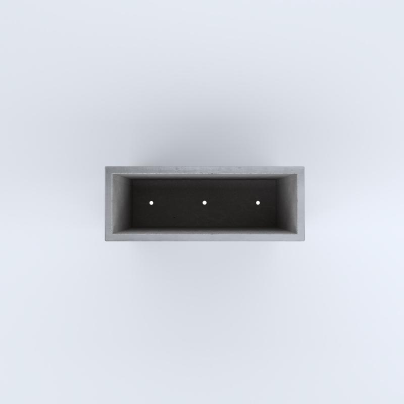 FIORIERE IN CEMENTO LISCE RETTANGOLARI PIEDINI ACQUASTOP CM80X30X80H GRIGIO