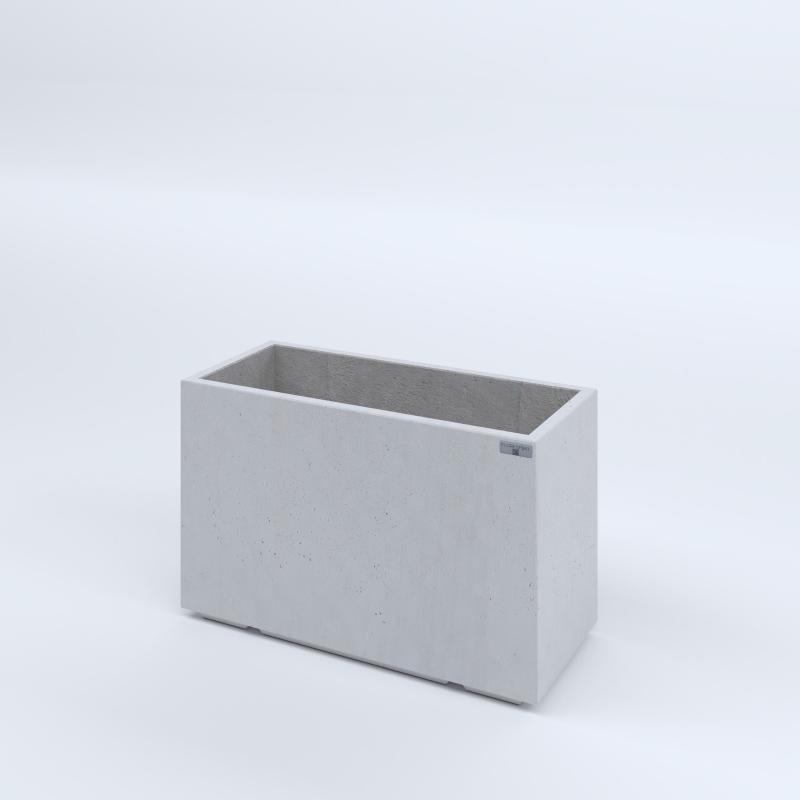 FIORIERE IN CEMENTO LISCE RETTANGOLARI PIEDINI ACQUASTOP CM80X35X50H BIANCO
