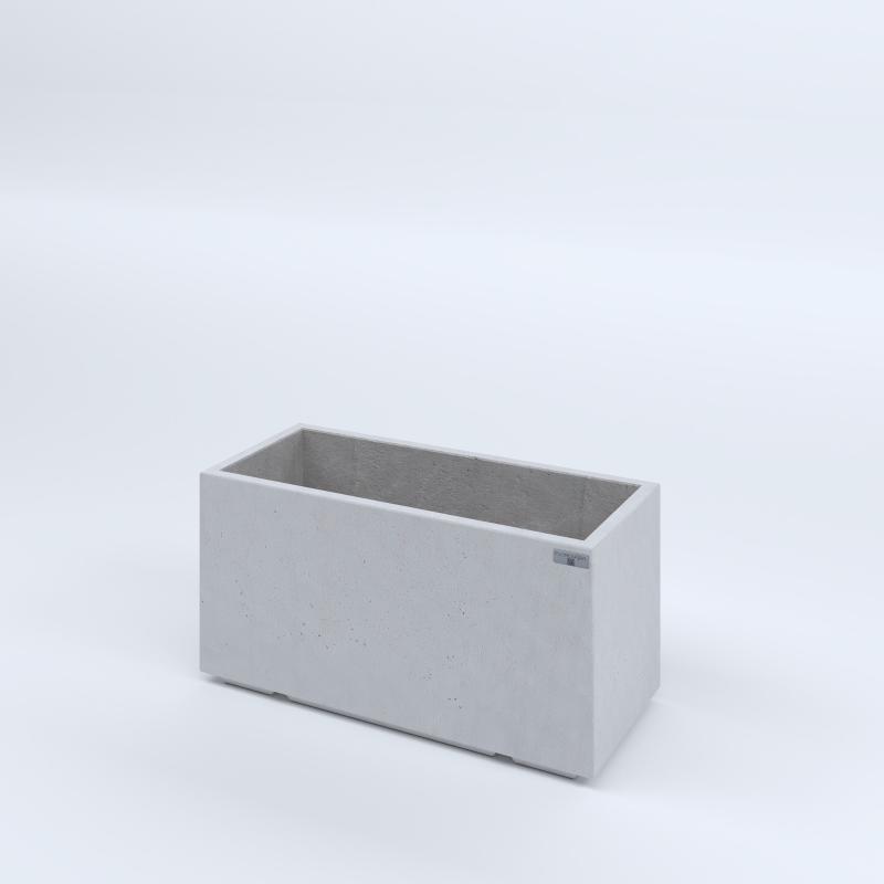 FIORIERE IN CEMENTO LISCE RETTANGOLARI PIEDINI ACQUASTOP CM80X35X40H BIANCO