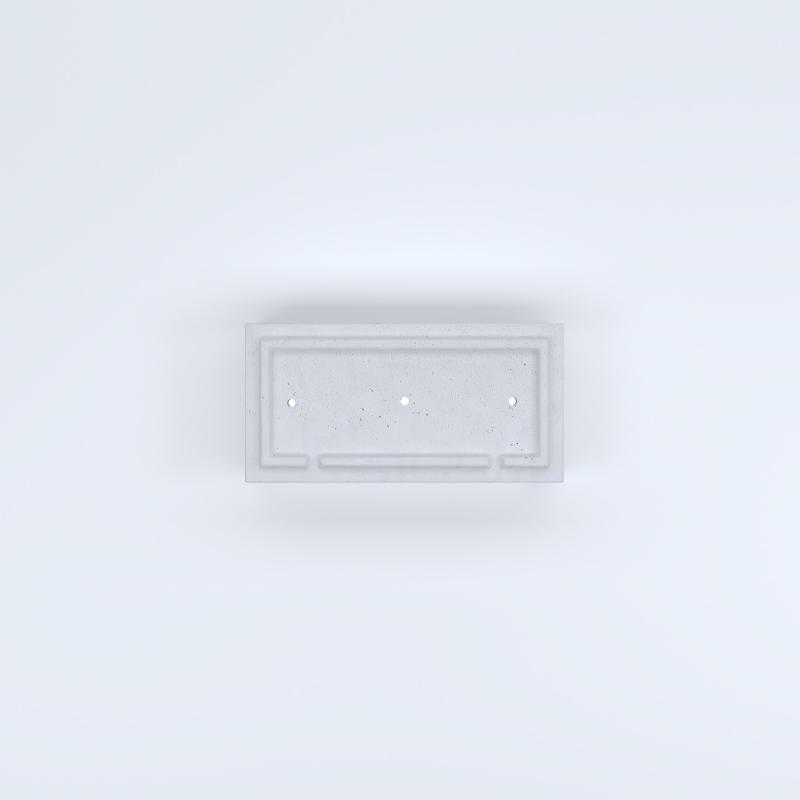 FIORIERE IN CEMENTO LISCE RETTANGOLARI PIEDINI ACQUASTOP CM80X40X30H BIANCO