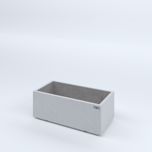 FIORIERE IN CEMENTO LISCE RETTANGOLARI PIEDINI ACQUASTOP CM80X40X30H BIANCO