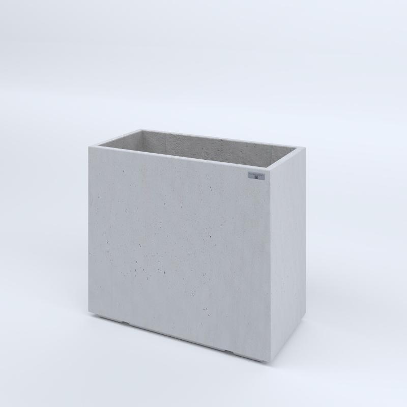 FIORIERE IN CEMENTO LISCE RETTANGOLARI PIEDINI ACQUASTOP CM80X40X70H BIANCO