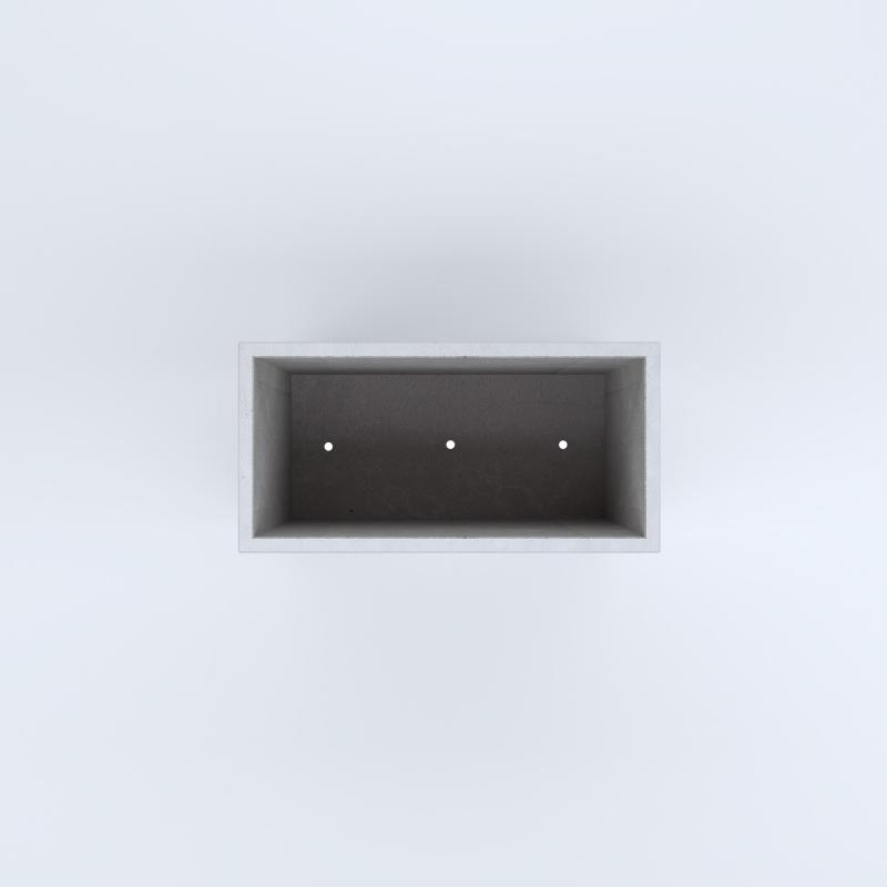 FIORIERE IN CEMENTO LISCE RETTANGOLARI PIEDINI ACQUASTOP CM80X40X70H BIANCO