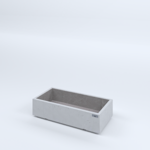 FIORIERE IN CEMENTO LISCE RETTANGOLARI PIEDINI ACQUASTOP CM80X40X20H BIANCO