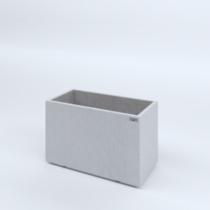 FIORIERE IN CEMENTO LISCE RETTANGOLARI PIEDINI ACQUASTOP CM80X40X50H BIANCO