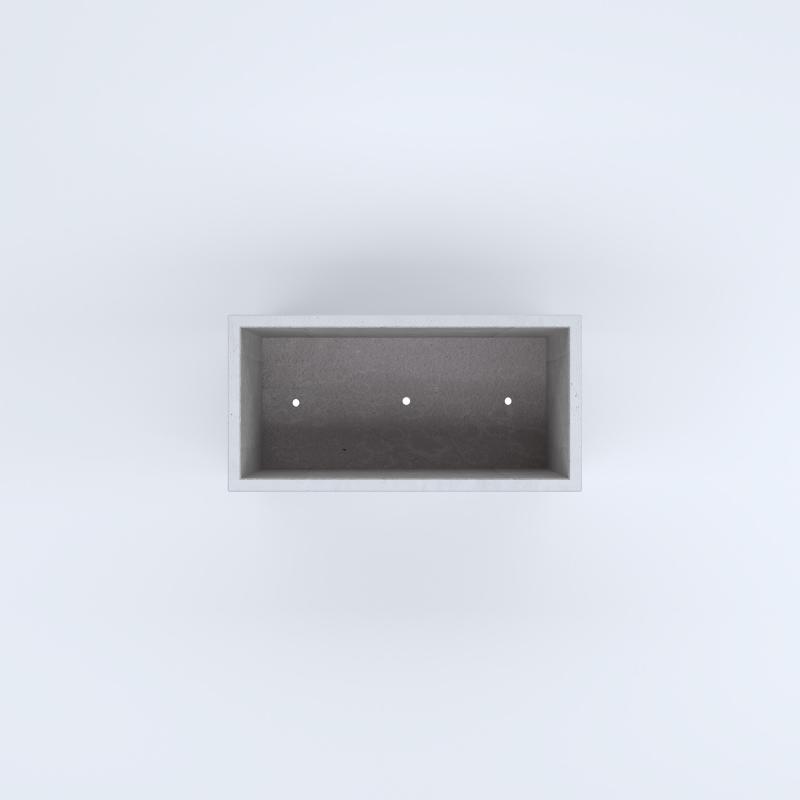 FIORIERE IN CEMENTO LISCE RETTANGOLARI PIEDINI ACQUASTOP CM80X40X50H BIANCO