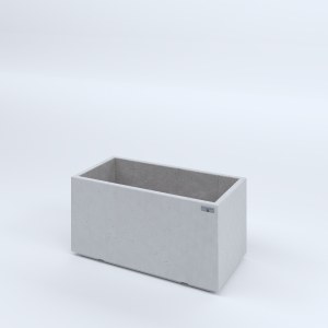 FIORIERE IN CEMENTO LISCE RETTANGOLARI PIEDINI ACQUASTOP CM80X40X40H BIANCO
