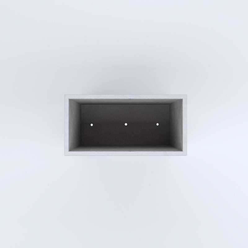 FIORIERE IN CEMENTO LISCE RETTANGOLARI PIEDINI ACQUASTOP CM80X40X80H BIANCO
