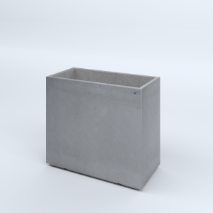 FIORIERE IN CEMENTO LISCE RETTANGOLARI PIEDINI ACQUASTOP CM80X40X70H GRIGIO