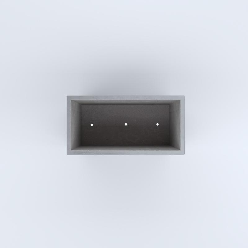 FIORIERE IN CEMENTO LISCE RETTANGOLARI PIEDINI ACQUASTOP CM80X40X70H GRIGIO