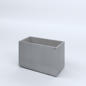 FIORIERE IN CEMENTO LISCE RETTANGOLARI PIEDINI ACQUASTOP CM80X40X50H GRIGIO