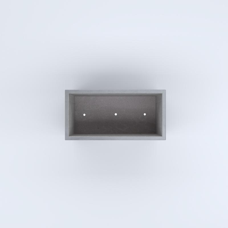 FIORIERE IN CEMENTO LISCE RETTANGOLARI PIEDINI ACQUASTOP CM80X40X50H GRIGIO