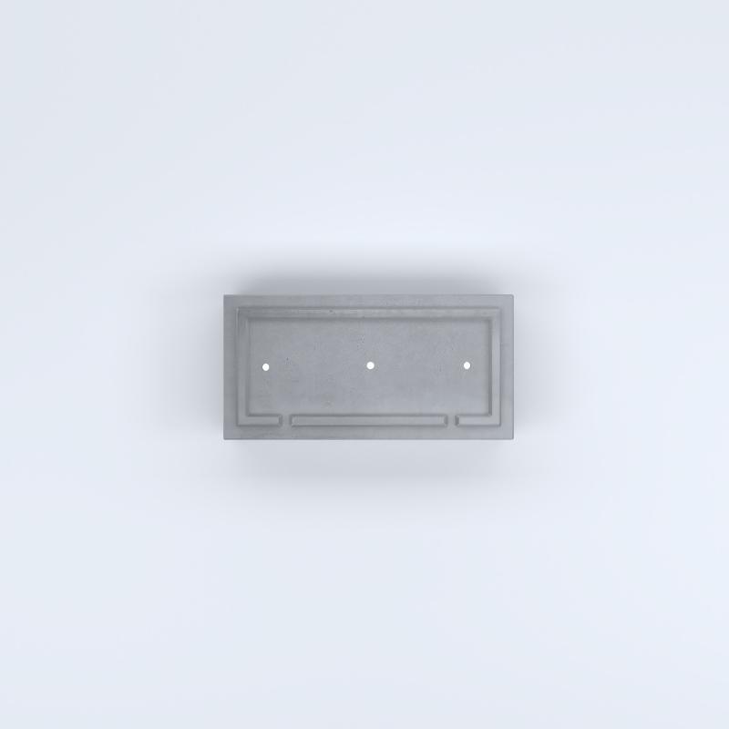 FIORIERE IN CEMENTO LISCE RETTANGOLARI PIEDINI ACQUASTOP CM80X40X40H GRIGIO