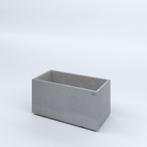 FIORIERE IN CEMENTO LISCE RETTANGOLARI PIEDINI ACQUASTOP CM80X40X40H GRIGIO