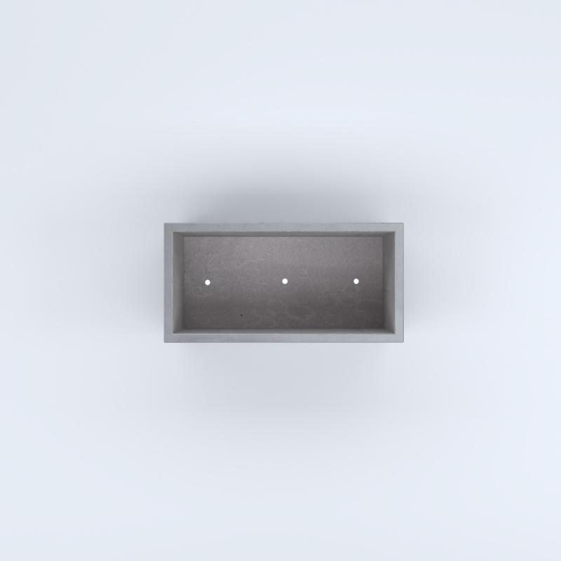 FIORIERE IN CEMENTO LISCE RETTANGOLARI PIEDINI ACQUASTOP CM80X40X40H GRIGIO