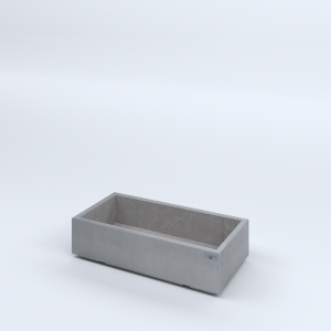 FIORIERE IN CEMENTO LISCE RETTANGOLARI PIEDINI ACQUASTOP CM80X40X20H GRIGIO