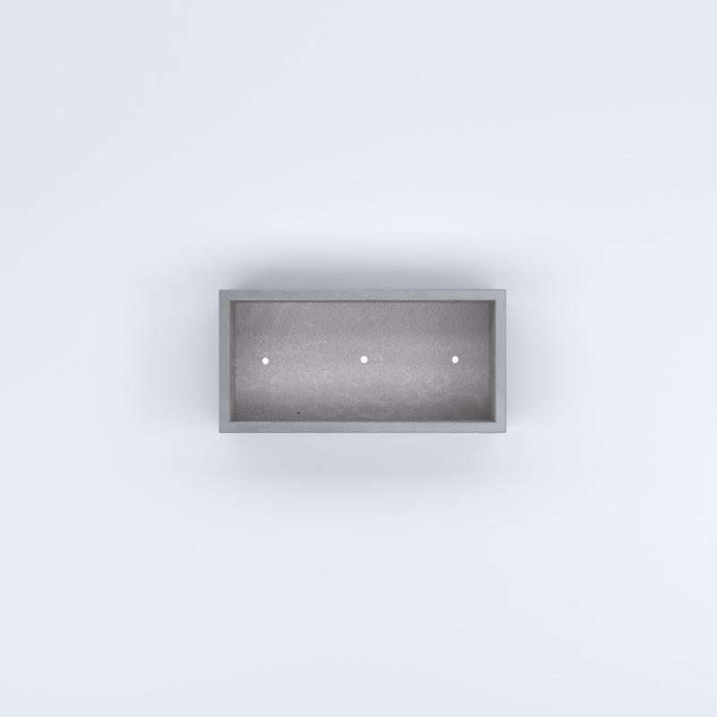 FIORIERE IN CEMENTO LISCE RETTANGOLARI PIEDINI ACQUASTOP CM80X40X20H GRIGIO