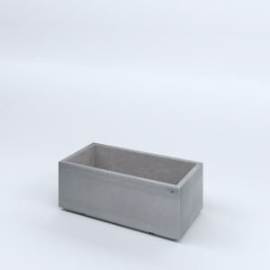 FIORIERE IN CEMENTO LISCE RETTANGOLARI PIEDINI ACQUASTOP CM80X40X30H GRIGIO