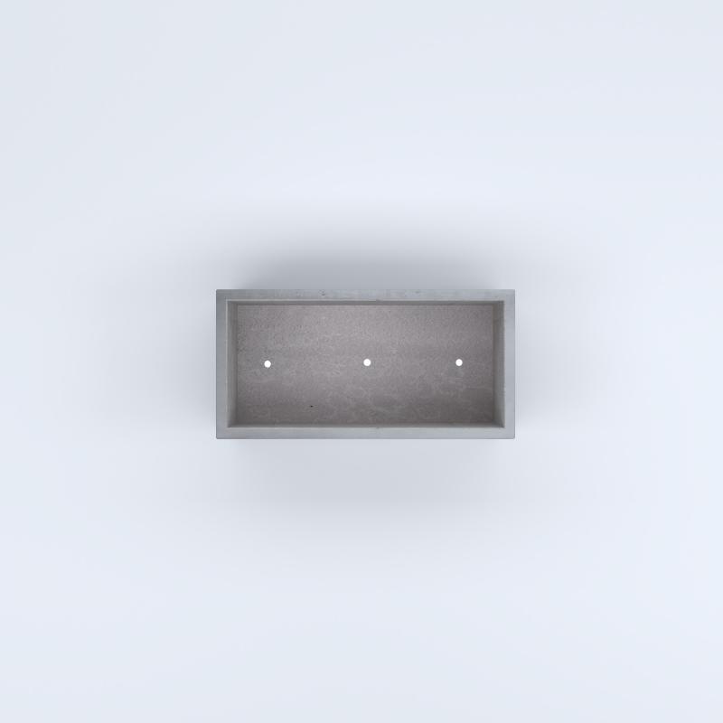 FIORIERE IN CEMENTO LISCE RETTANGOLARI PIEDINI ACQUASTOP CM80X40X30H GRIGIO