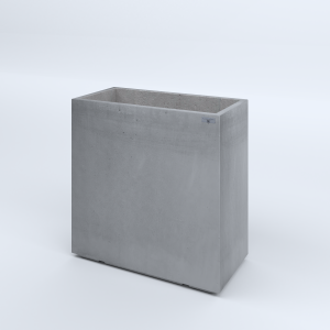 FIORIERE IN CEMENTO LISCE RETTANGOLARI PIEDINI ACQUASTOP CM80X40X80H GRIGIO