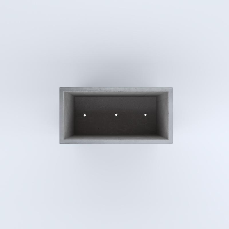 FIORIERE IN CEMENTO LISCE RETTANGOLARI PIEDINI ACQUASTOP CM80X40X80H GRIGIO