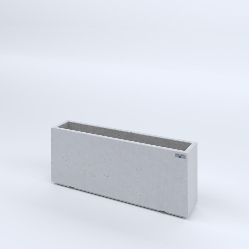FIORIERE IN CEMENTO LISCE RETTANGOLARI PIEDINI ACQUASTOP CM100X20X40H BIANCO