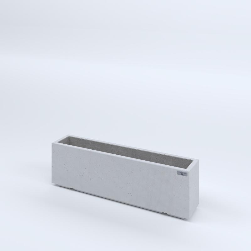 FIORIERE IN CEMENTO LISCE RETTANGOLARI PIEDINI ACQUASTOP CM100X20X30H BIANCO
