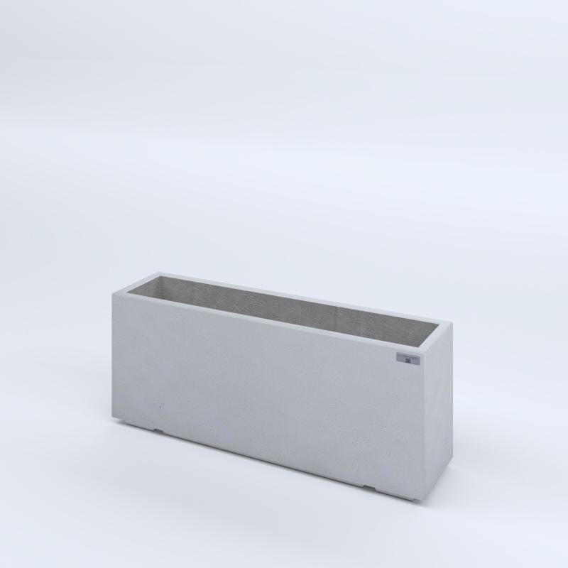 FIORIERE IN CEMENTO LISCE RETTANGOLARI PIEDINI ACQUASTOP CM100X25X40H BIANCO