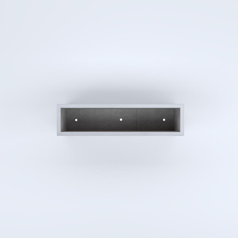 FIORIERE IN CEMENTO LISCE RETTANGOLARI PIEDINI ACQUASTOP CM100X25X40H BIANCO